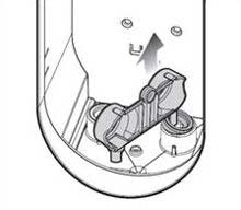 Схема снятия фильтра для воды в гладильной системе Miele, рисунок 3.